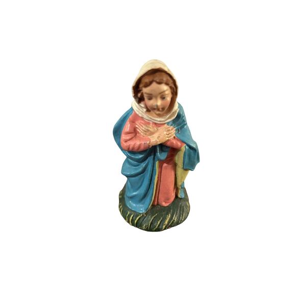 Vintage Paper Machete Nativity Scene Figures Set of 5! - Picture 4 of 16